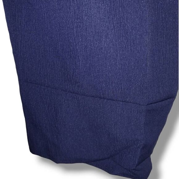 Womens Navy Pants Sz 2X Ankle‎ Cropped Elastic Crepe Casual Elastic - Picture 4 of 10